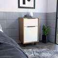 Depot E-Shop Egeo Z Nightstand, White & Pine DE-MMB7907